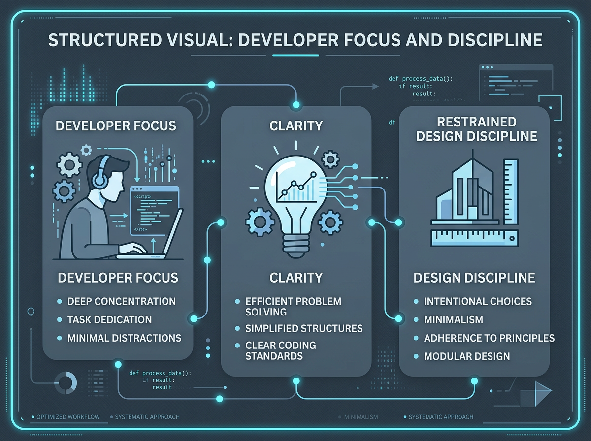 Minimalist visualization representing design restraint and clarity